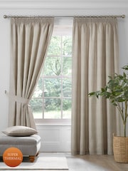 Dreams & Drapes Natural Pembrey Super Thermal Pencil Pleat Curtains Curtains - Image 1 of 4