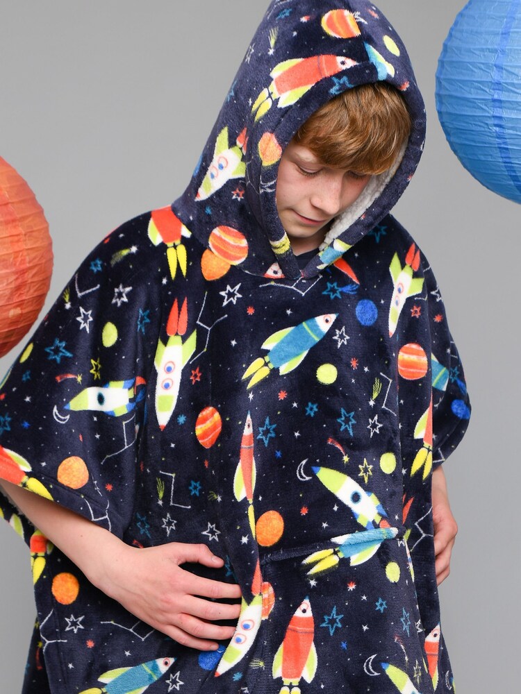 Bedlam Blue Supersonic Super Cosy Plush Hooded Throw - Image 2 of 4