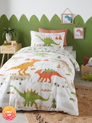 Bedlam Green Dino Easy Care Duvet Cover Set - Image 1 of 3
