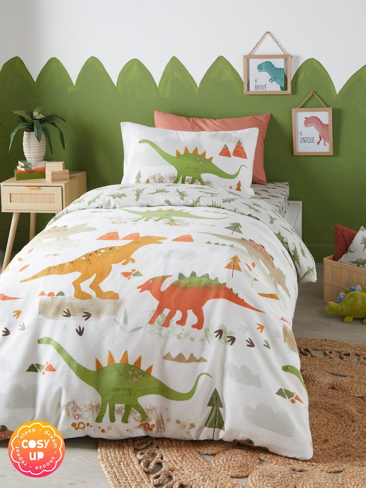 Bedlam Green Dino Easy Care Duvet Cover Set - Image 1 of 3