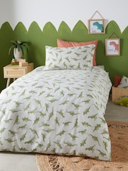 Bedlam Green Dino Easy Care Duvet Cover Set - Image 2 of 3