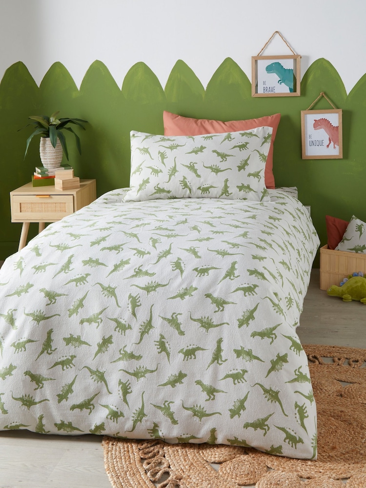 Bedlam Green Dino Easy Care Duvet Cover Set - Image 2 of 3