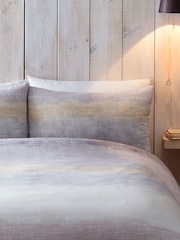 Appletree Grey Anson Stripe 100 Brushed 100% Cotton Duvet Cover Set - Image 2 of 4