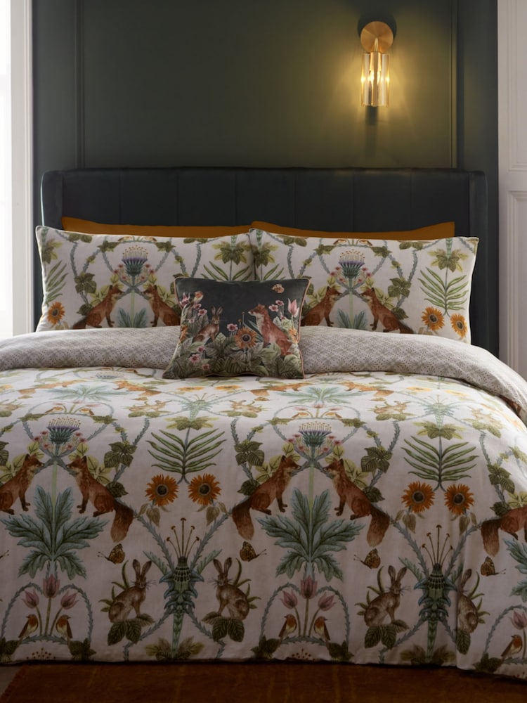 Appletree Natural Foxdale Luxe 100% Cotton Brushed Duvet Cover Set - Image 1 of 3