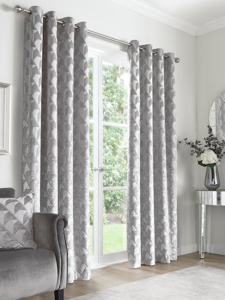 Appletree Quentin Luxe Jacquard Eyelet Curtains - Bild 1 von 3 Appletree Quentin Luxe Jacquard Eyelet Curtains - Bild 1 von 3