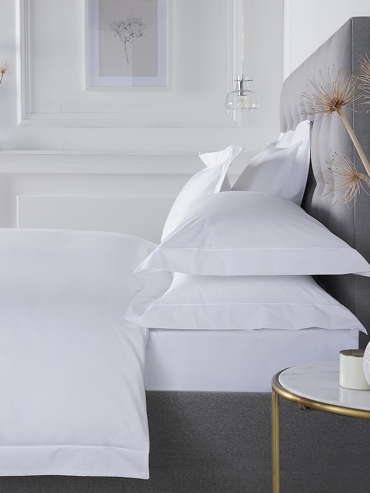 Appletree White Baratta 200 Thread Count 100% Cotton Duvet Cover Set - Image 1 of 4