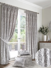 Curtina Trinity Velvet Jacquard Lápis Pregas Curtains - Imagem 1 de 4