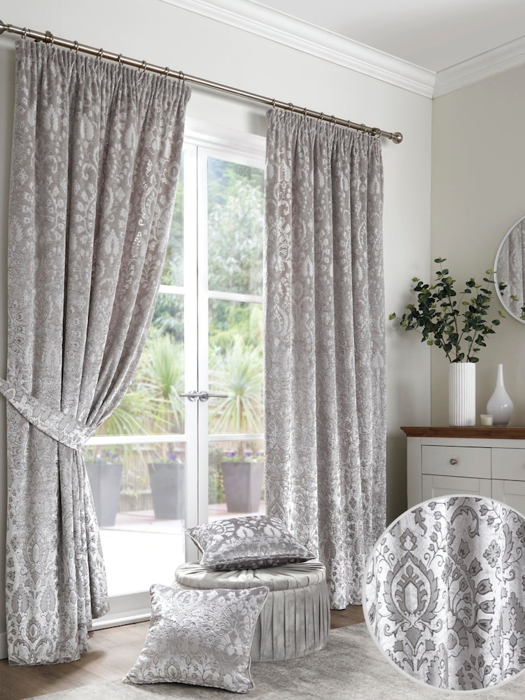 Curtina Trinity Velvet Jacquard Lápis Pregas Curtains - Imagem 1 de 4
