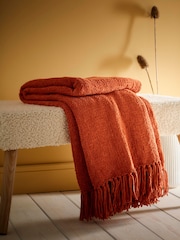 Appletree Orange Chenille Throw So Soft Chenile Throw - Image 1 of 4