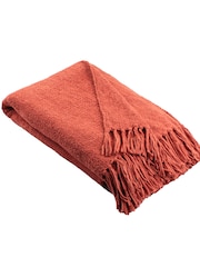 Appletree Orange Chenille Throw So Soft Chenile Throw - Image 2 of 4