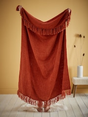 Appletree Orange Chenille Throw So Soft Chenile Throw - Image 3 of 4