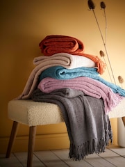 Appletree Orange Chenille Throw So Soft Chenile Throw - Image 4 of 4