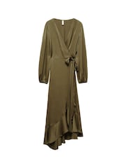 Mango Positano Ruffle Wrap Dress - Image 6 of 6