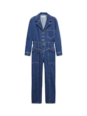Mango Susan Denim Jumpsuit with Flaps and Front Yoke Detailing - Image 7 of 7