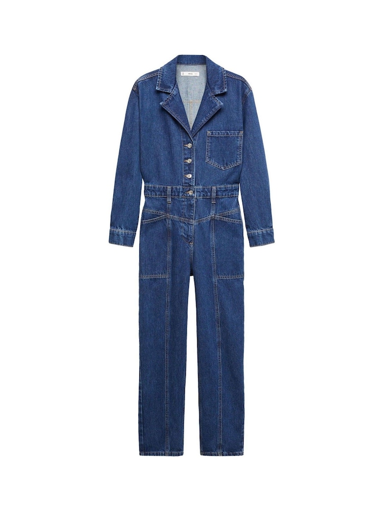 Mango Susan Denim Jumpsuit with Flaps and Front Yoke Detailing - Image 7 of 7 Mango Susan Denim Jumpsuit with Flaps and Front Yoke Detailing - Image 7 of 7