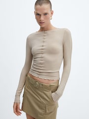 Mango Mesh Long Sleeve Top - Image 3 of 7