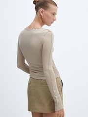 Mango Mesh Long Sleeve Top - Image 4 of 7
