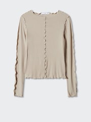 Mango Mesh Long Sleeve Top - Image 6 of 7