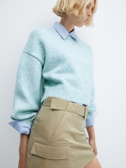 Mango Dulce Puffed Sleeves Crop Sweater - Image 4 of 7