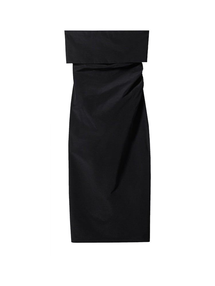 Mango Strapless Slit Black Dress - Image 5 of 5 Mango Strapless Slit Black Dress - Image 5 of 5