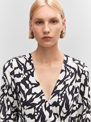 Mango Print Wrap Black Dress - Image 4 of 6