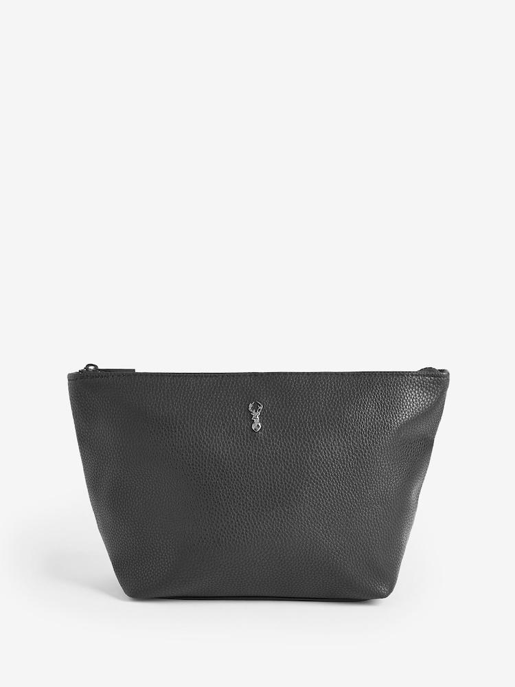Black Metal Stag Badge Washbag - Image 1 of 7