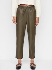 Mango Leather-Effect Elastic Waist Trousers - Image 3 of 6