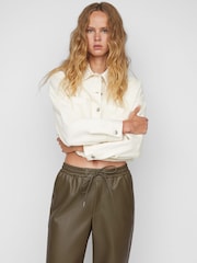 Mango Leather-Effect Elastic Waist Trousers - Image 4 of 6