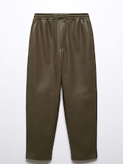 Mango Leather-Effect Elastic Waist Trousers - Image 5 of 6