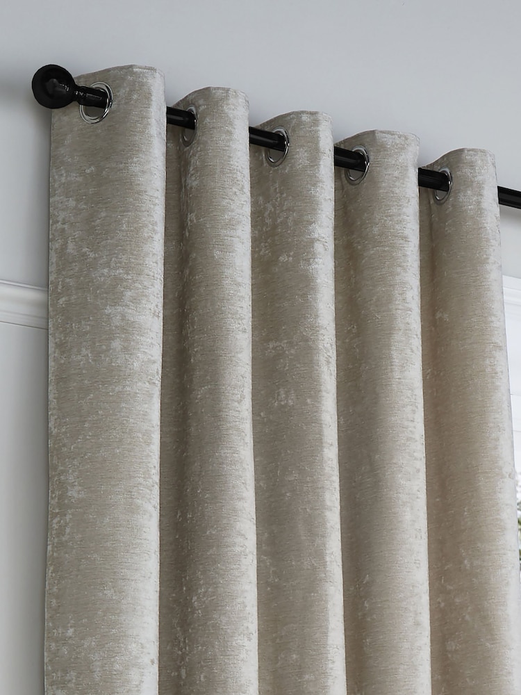 Curtina Textured Chenille Luxe Eyelet Curtains - Imagem 2 de 3