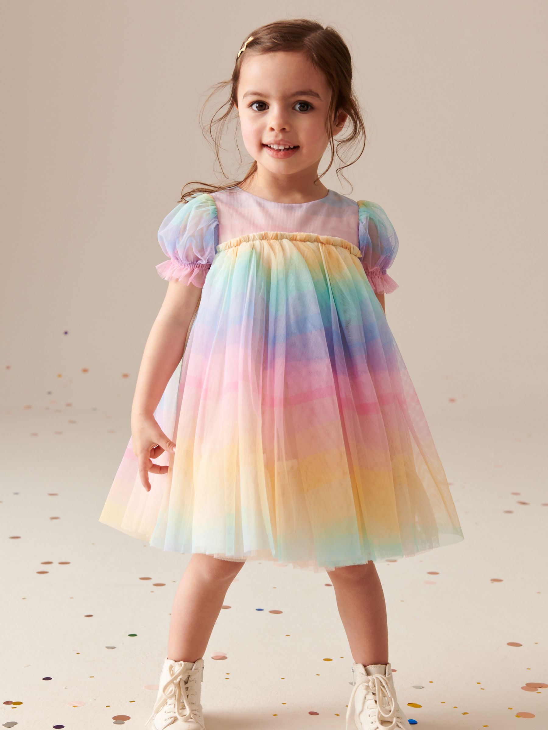 Buy Multi Rainbow Mesh Dress (3mths-7yrs) from Next Luxembourg