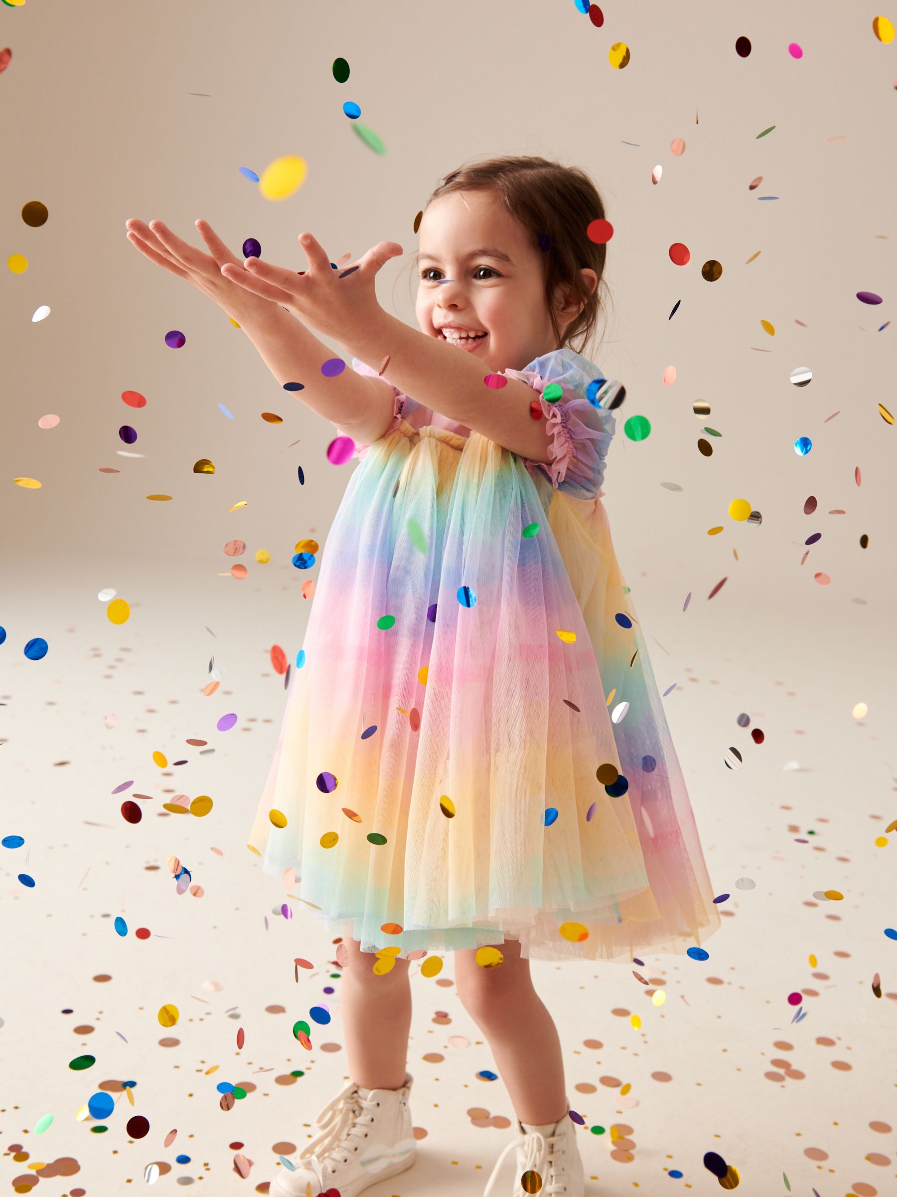 Buy Multi Rainbow Mesh Dress 3mths 7yrs from Next Luxembourg