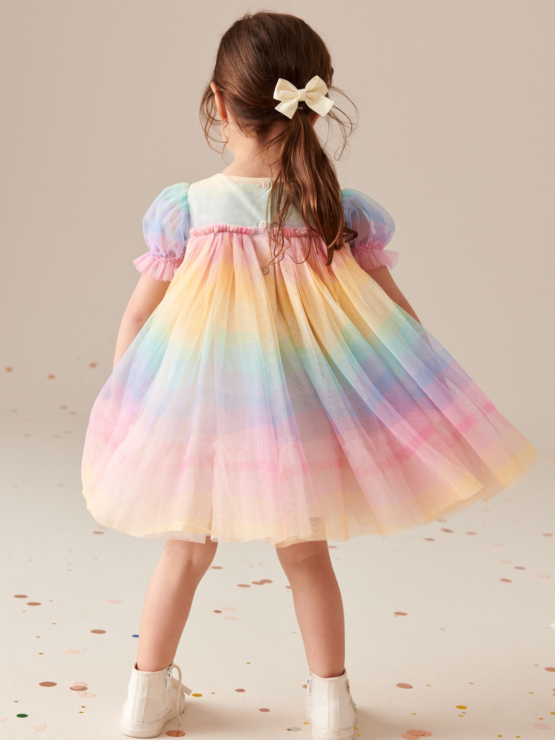 Buy Multi Rainbow Mesh Dress 3mths 7yrs from Next Luxembourg