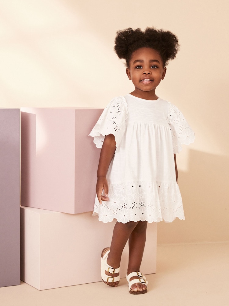White Broderie Dress (3mths-7yrs) - Image 1 of 7