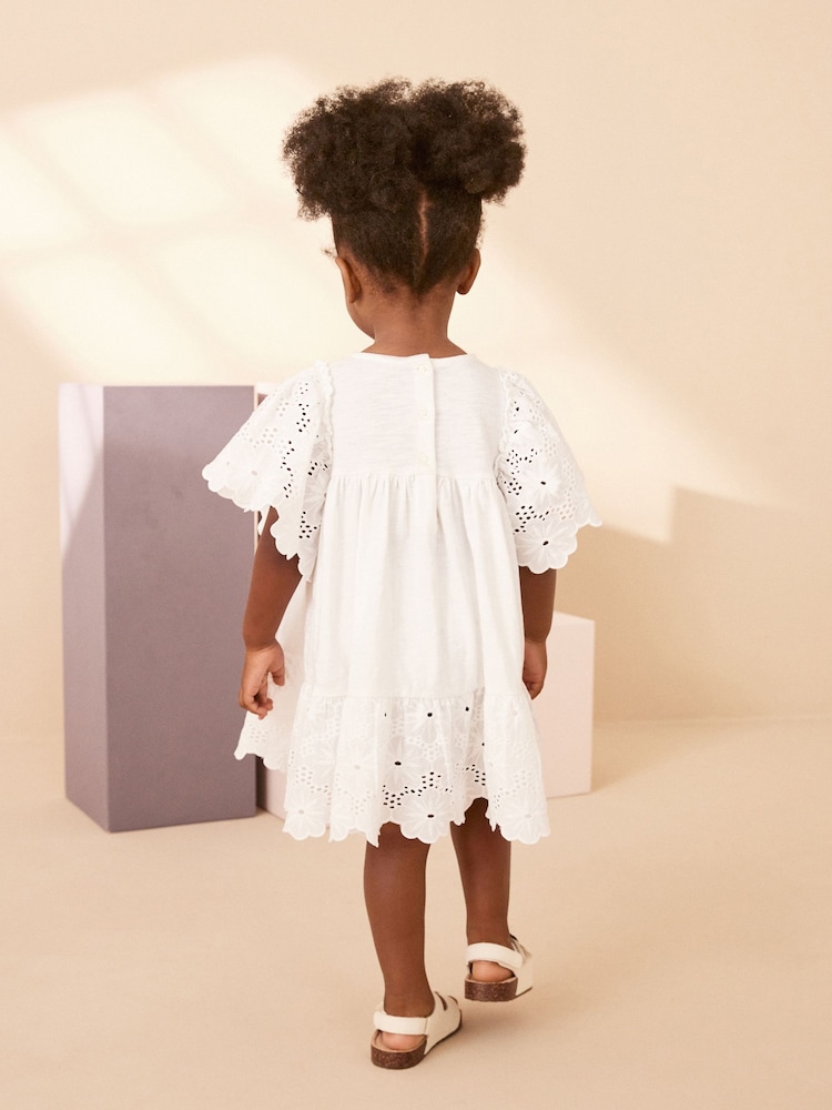White Broderie Dress (3mths-7yrs) - Image 2 of 7