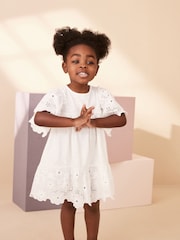 White Broderie Dress (3mths-7yrs) - Image 4 of 7