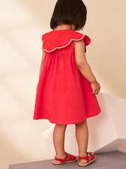 Red Cotton Summer Dress (3mths-7yrs) - Image 3 of 7