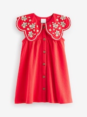 Red Cotton Summer Dress (3mths-7yrs) - Image 5 of 7