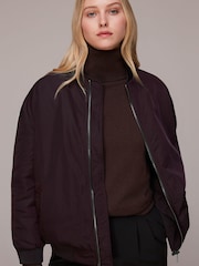 Whistles Purple Maria Bomber Jacket - Image 1 of 5
