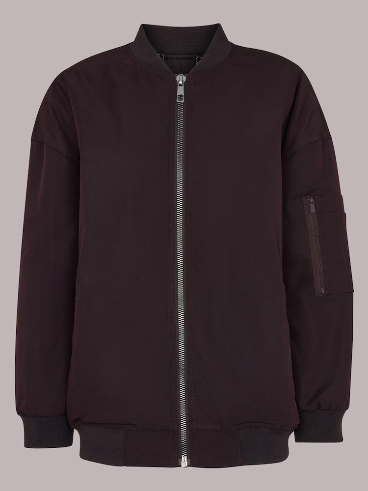 Whistles Purple Maria Bomber Jacket - Image 5 of 5