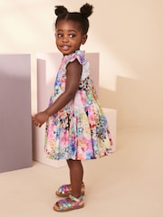Pink 100% Cotton Aysmmetric Dress (3mths-7yrs) - Image 2 of 6