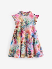 Pink 100% Cotton Aysmmetric Dress (3mths-7yrs) - Image 4 of 6