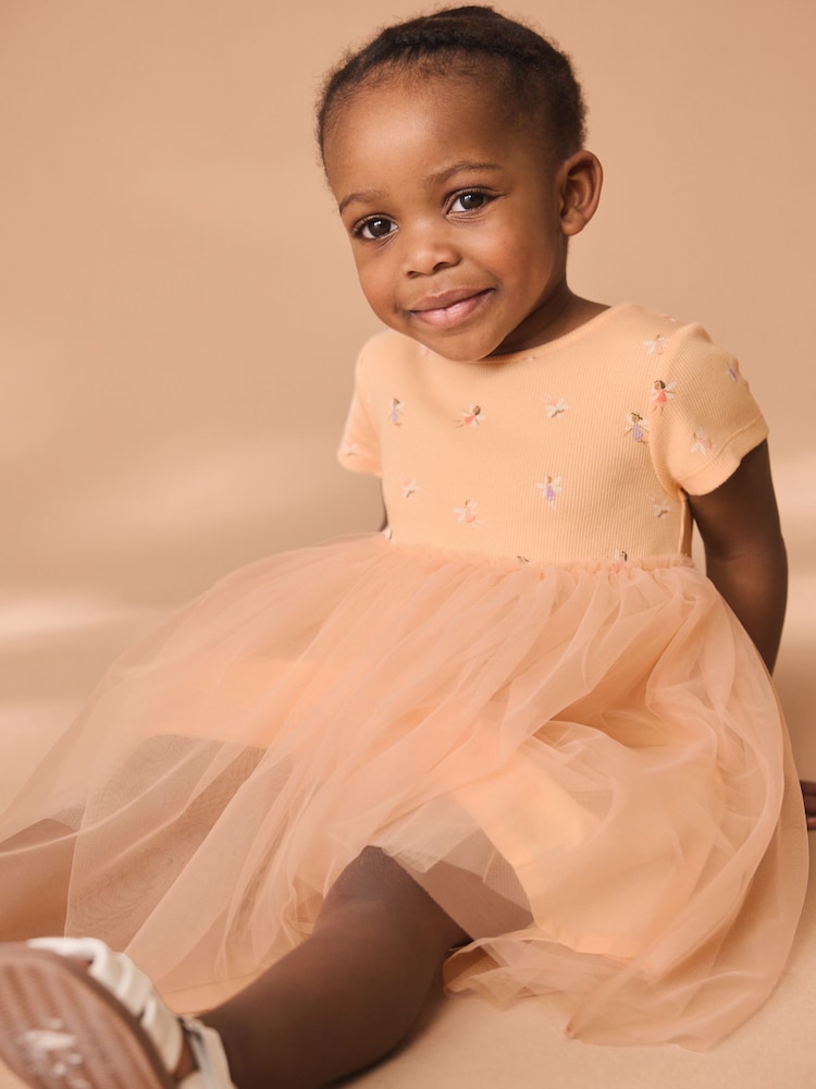 Pink Rib Mesh Dress (3mths-7yrs) - Image 2 of 7