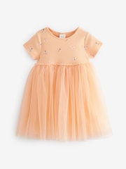 Pink Rib Mesh Dress (3mths-7yrs) - Image 5 of 7