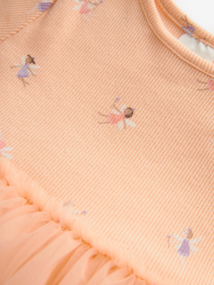 Pink Rib Mesh Dress (3mths-7yrs) - Image 7 of 7