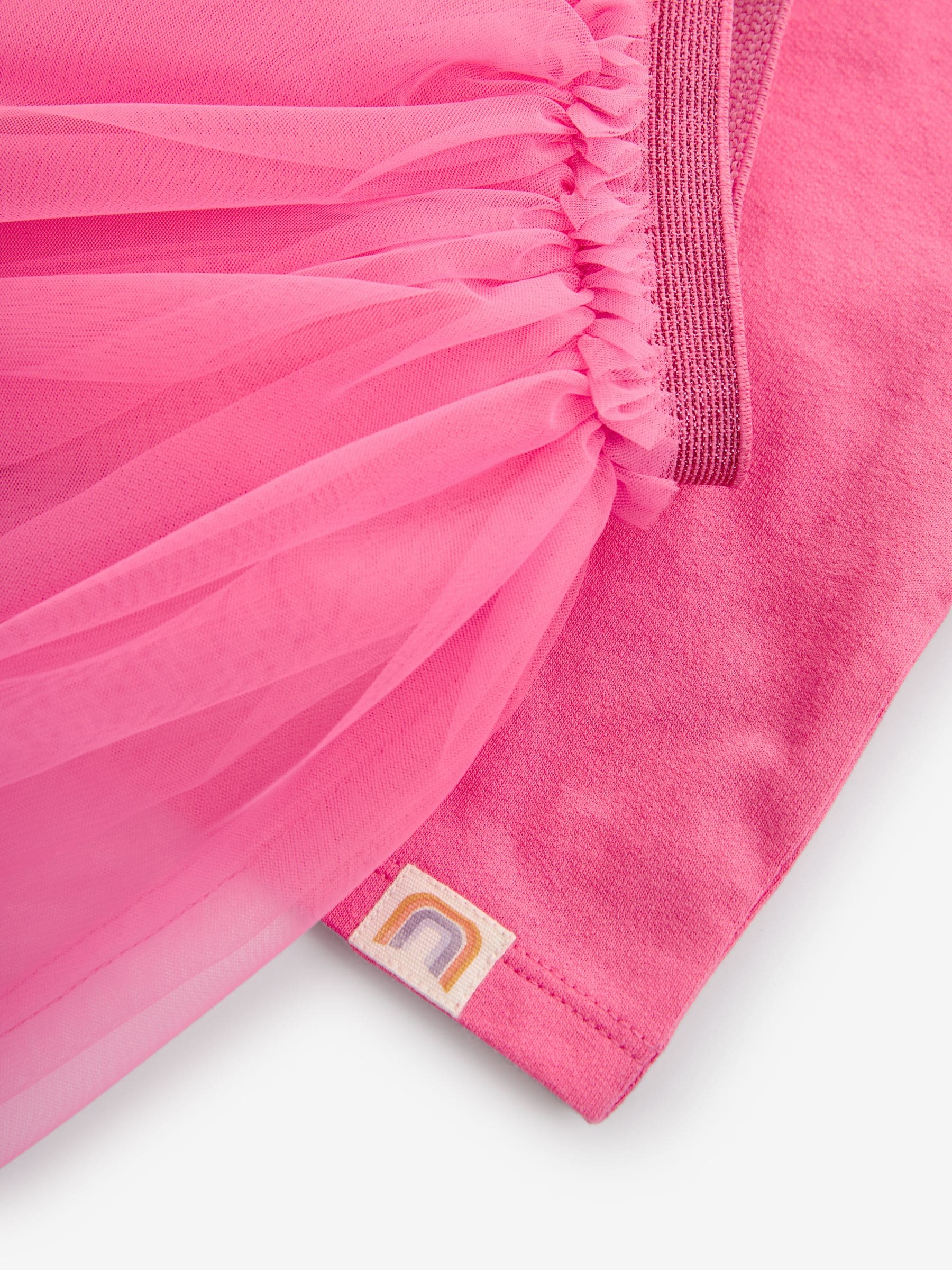 Next Bright Pink T Shirt and Skirt Set 3mths 7yrs