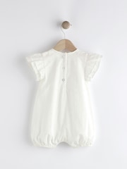 White Broderie Baby Wrap Romper (0mths-3yrs) - Image 2 of 7