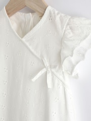 White Broderie Baby Wrap Romper (0mths-3yrs) - Image 3 of 7