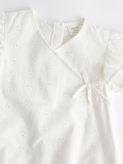 White Broderie Baby Wrap Romper (0mths-3yrs) - Image 4 of 7