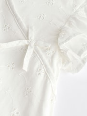 White Broderie Baby Wrap Romper (0mths-3yrs) - Image 6 of 7